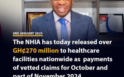 NHIA disburses GH¢270m to Healthcare providers for October-November 2024 claims-Dr.Aboagye Da-Coasta