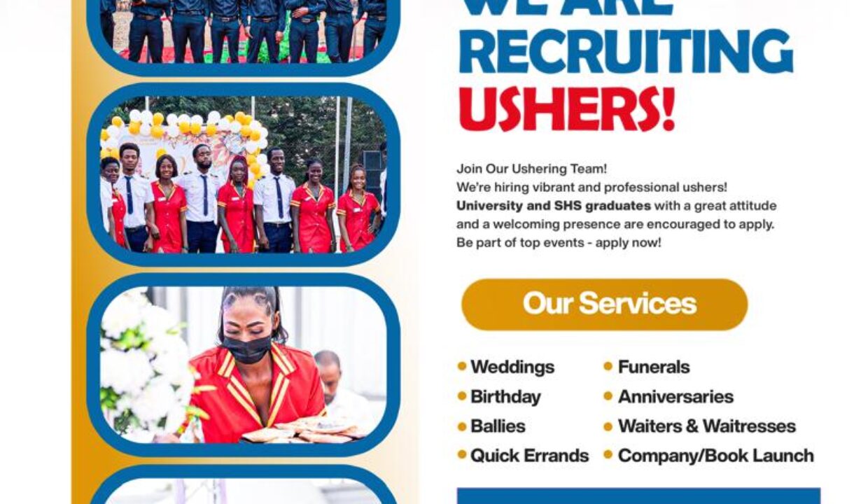 AE Ushering Agency CEO announces big recruitment of ushers…urges university & SHS graduates to apply