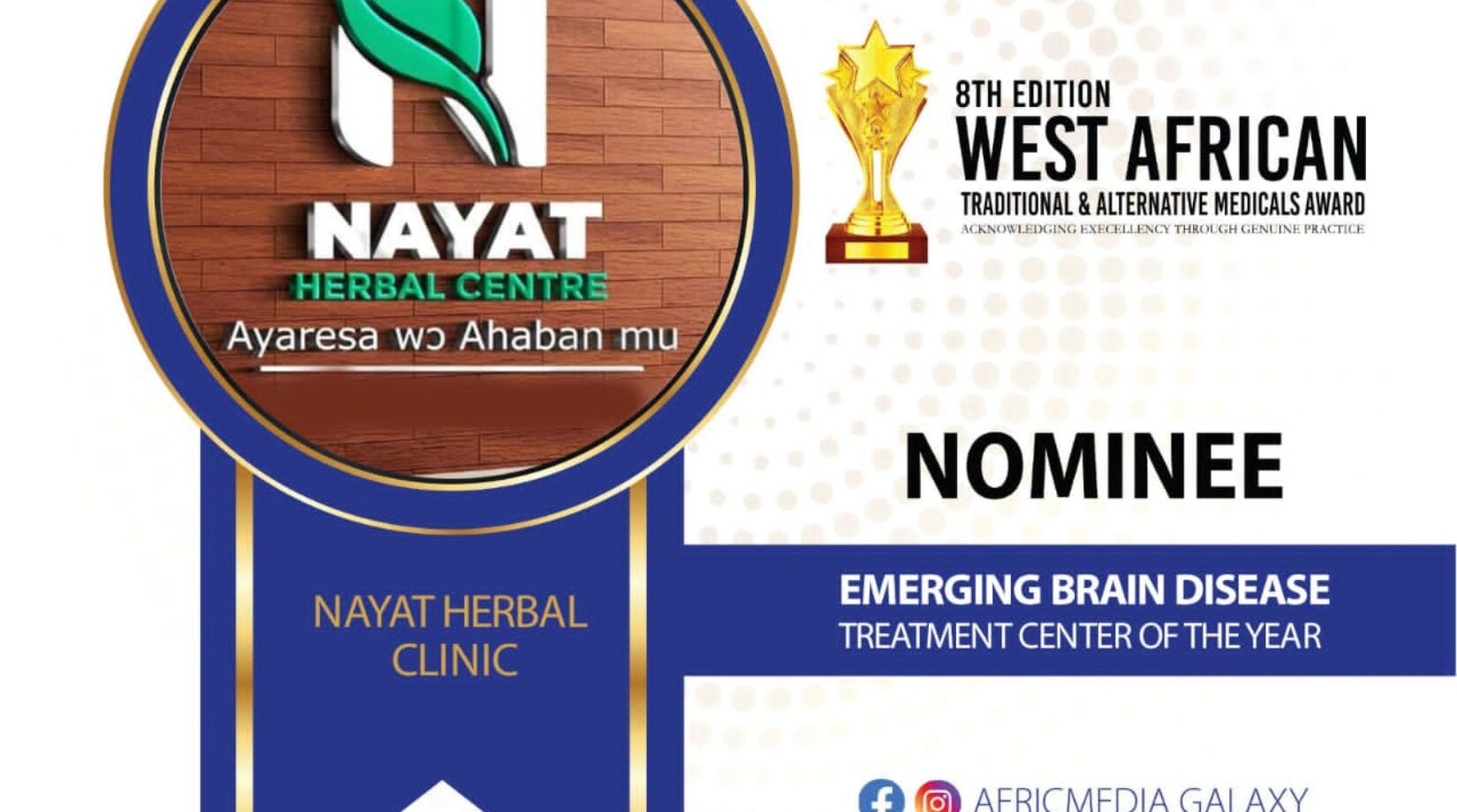 NAYAT Herbal Center nominated for Prestigious West African Medical award