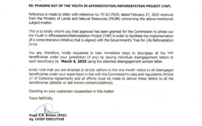 Leaked letter:Govt to sack over 40,000 beneficiaries of Youth in Afforestation & Reforestation