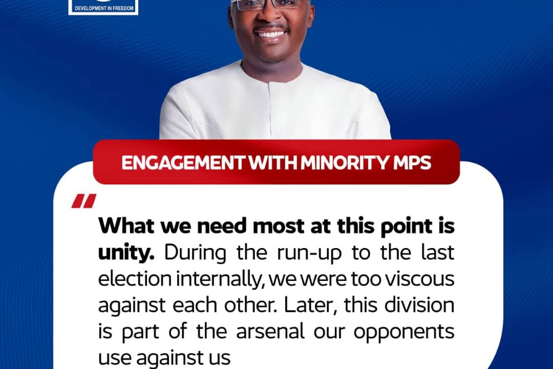 What we need most at this point is unity -Bawumia tells NPP MPs & members
