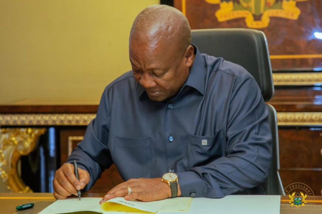Prez Mahama signs Bills to abolish E-Levy, Emissions Tax, others