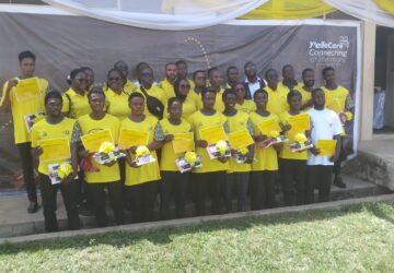 MTN Ghana “21 Days of Y’ello Care”: 12 unemployed Nyinanihi youths receive mobile phone repairs certificates, startup tools