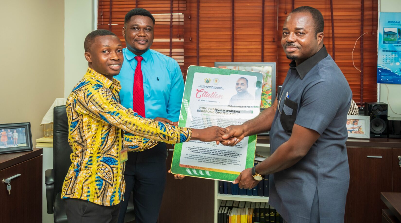 NAHSAG Honour Francis Owusu-Akyaw for Visionary Leadership