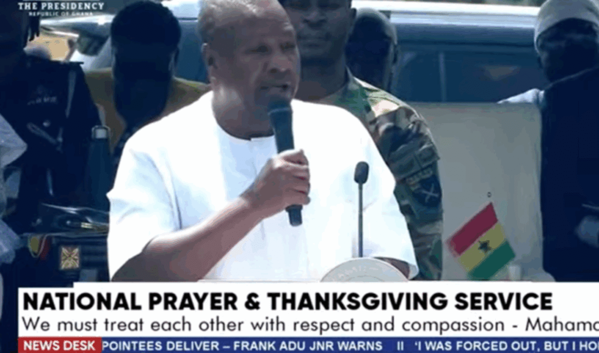 Prez Mahama calls for national unity at National Day of Prayer & Thanksgiving