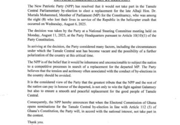 NPP withdraws from Tamale Central by-election
