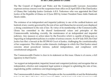  Bar Council of England ,Wales & the Commonwealth Lawyers Association speak tough on suspension of Ghana’s CJ