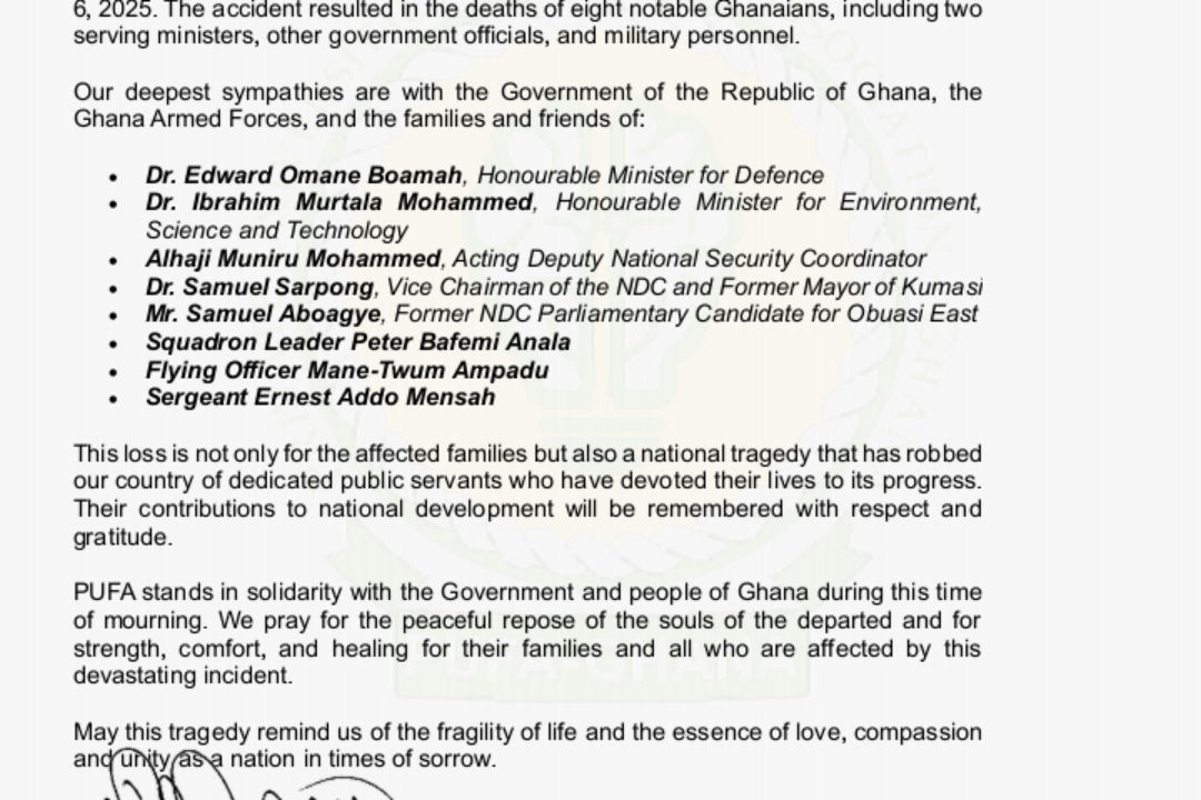 Private Universities Founders Association Mourns Tragic Helicopter Crash Victims