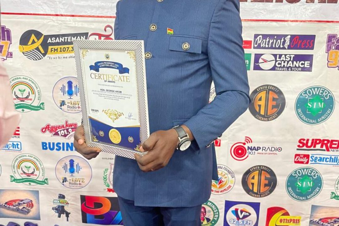George Akom wins Outstanding Politician award at Ghana Prominent & Achievers Awards 2025