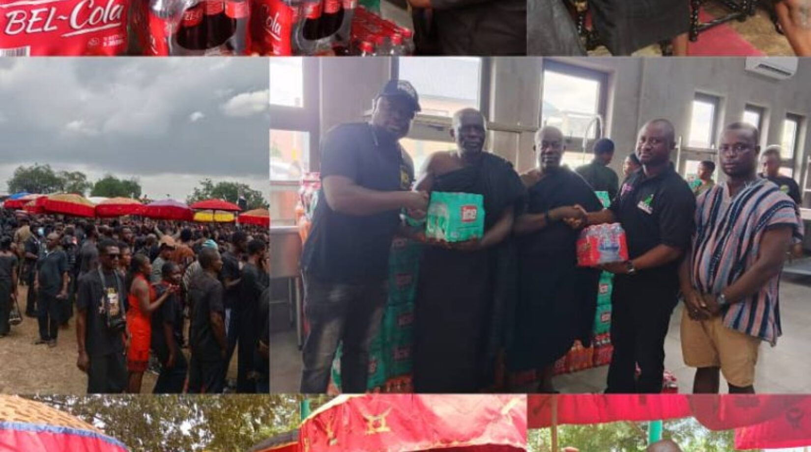 Blow Chem Industries donates thousands of Bel Beverage, Bel Aqua Water & Packs of Bel Ice assorted drinks to Manhyia palace for Asantehemaa’s Dote Yie