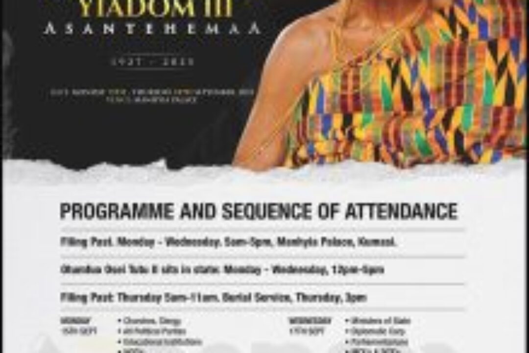 Asantehemaa Funeral: Manhyia Palace orders closure of schools, banks & markets on Thursday, September 18