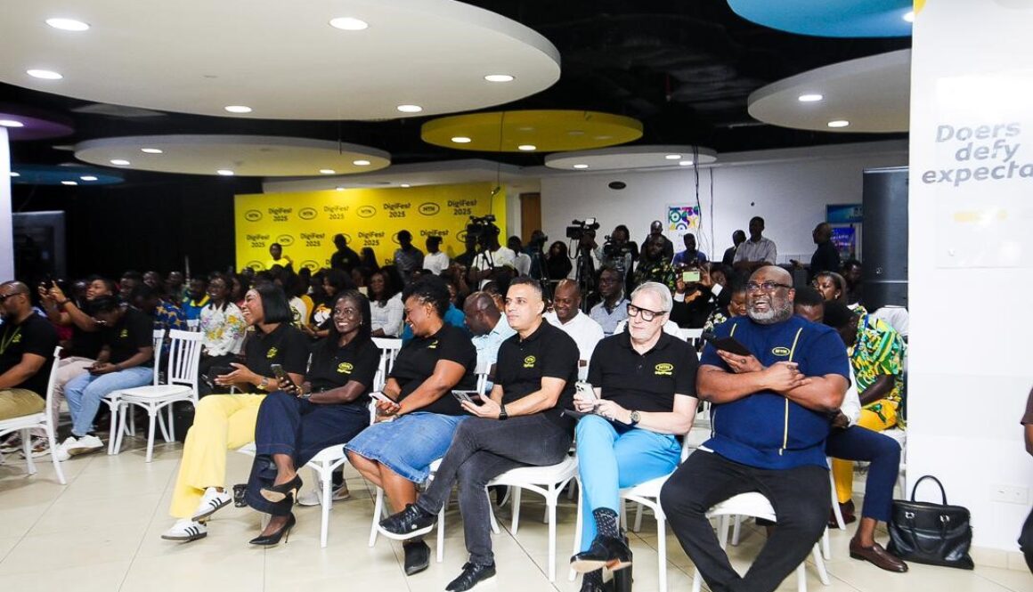 Stephen Blewett, CEO of MTN Ghana and some Executives at the DigiFest Launch