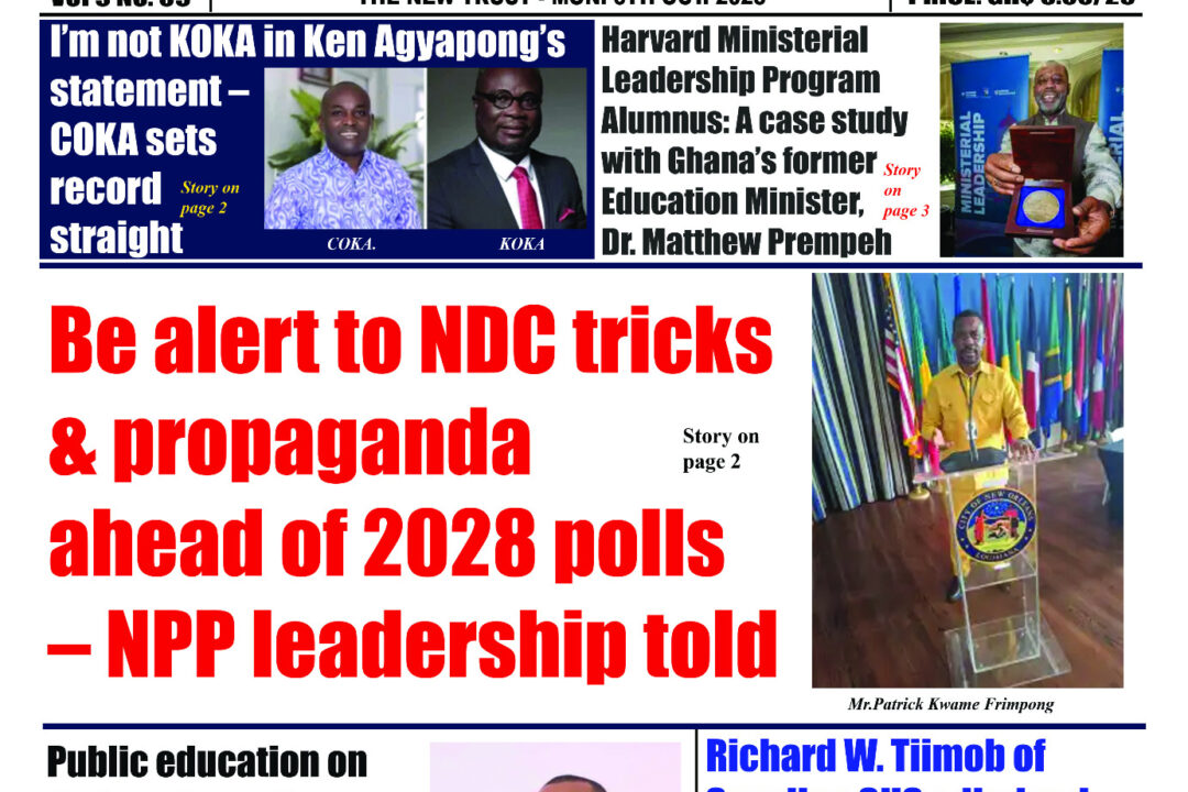 The New Trust Newspaper, Monday,6th October,2025 edition