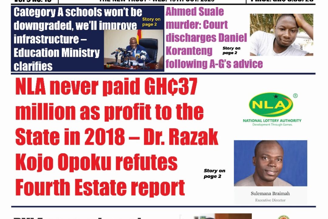 The New Trust Newspaper, Wednesday,15th October,2025 edition