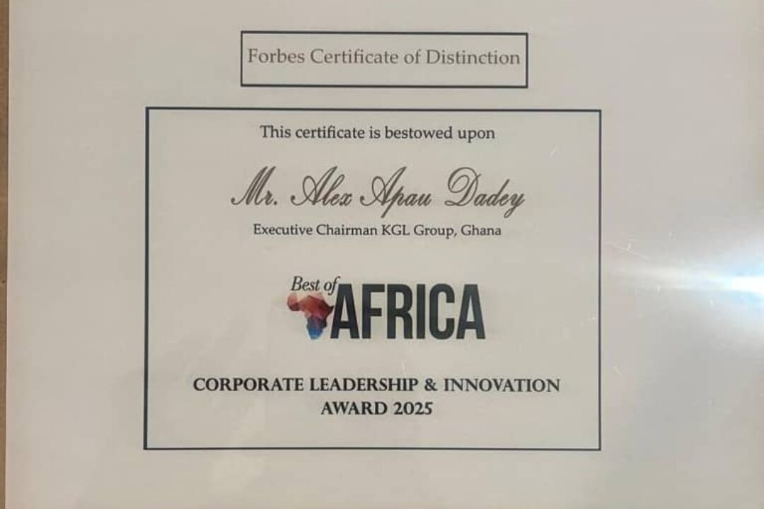 KGL Group Chairman honoured with Forbes Best of Africa Corporate Leadership & Innovation award