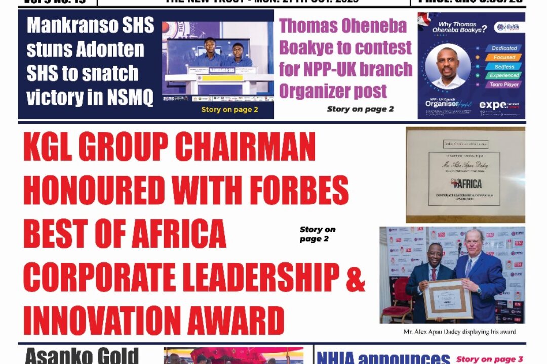 The New Trust Newspaper, Monday,27th October,2025 edition