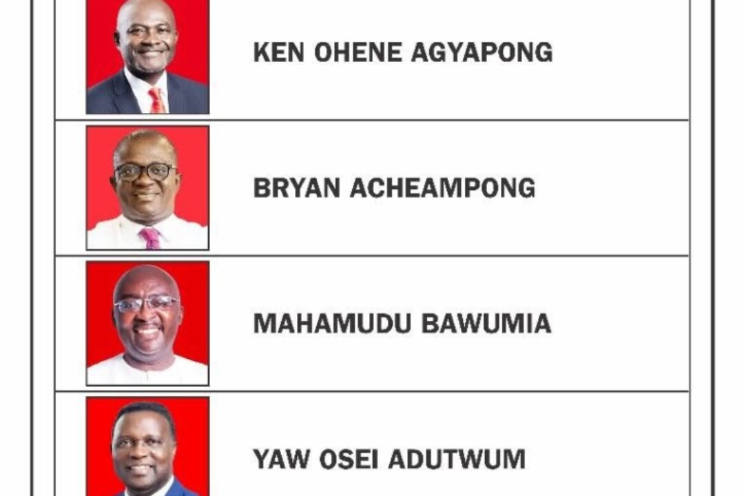 NPP Presidential Primary:Ken Agyapong picks no.1,Bryan # 2 &Bawumia # 3