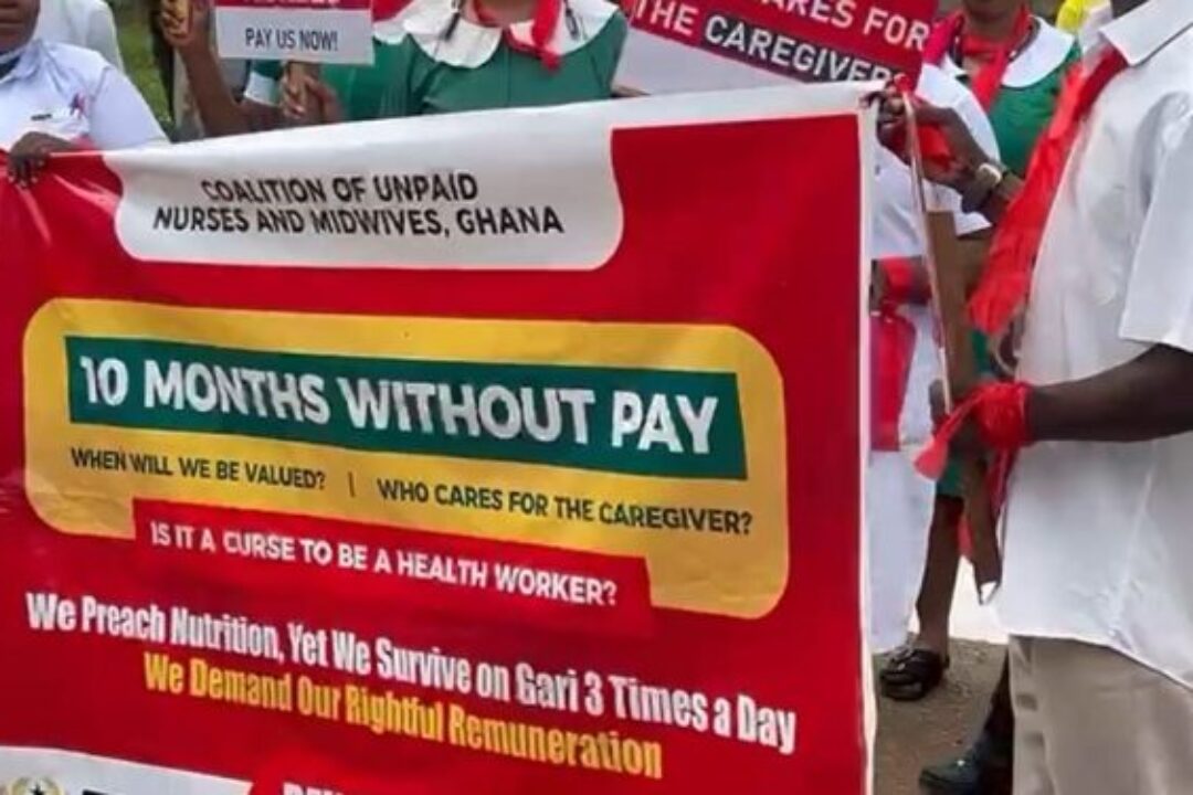 Unpaid nurses and midwives protest over 10-month salary arrears