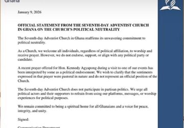 SDA Church urges all political actors & their supporters to refrain from using their platforms for political purposes