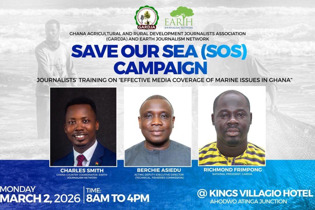 GARDJA to hold specialised training workshops for journalists on marine ecology, fisheries,environmental data analysis & safety at sea.