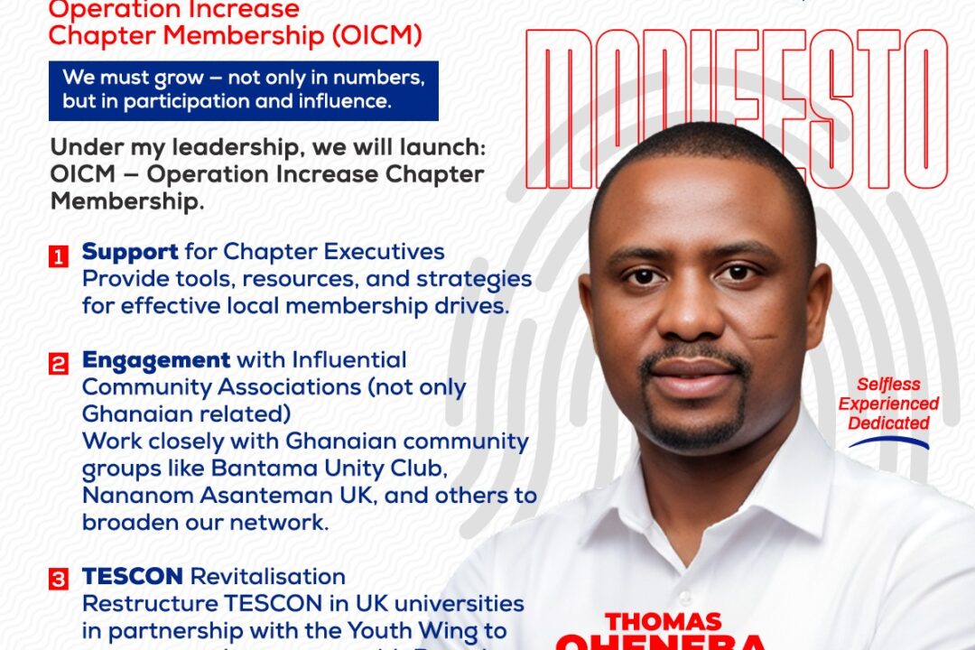 NPP-UK Organizer aspirant Oheneba Boakye outlines powerful vision to grow party across UK