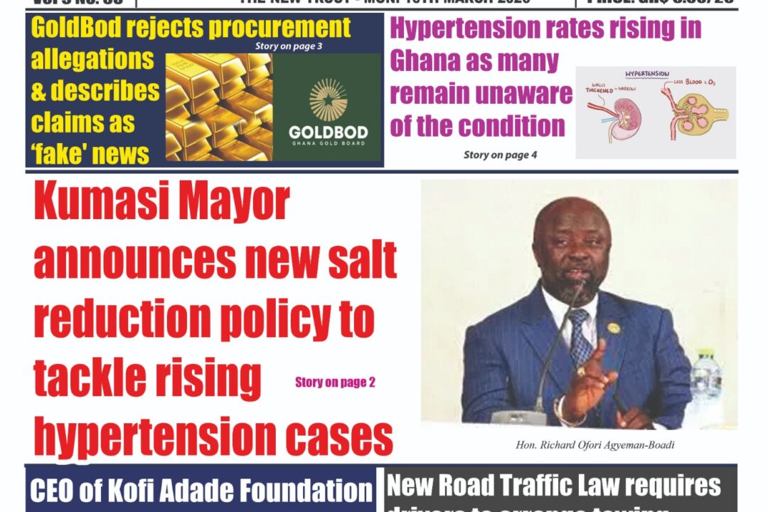 Monday,16th March,2026 edition of  The New Trust Newspaper