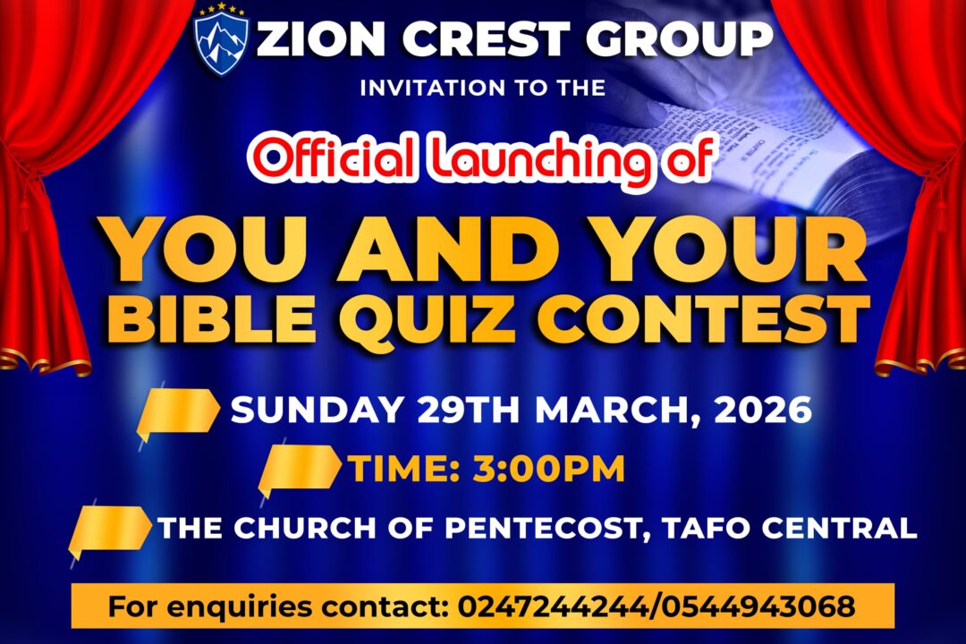All is set for launching of Zion Crest Group “You & your Bible quiz contest”