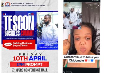 Video: NPP grassroots commend Obidombie Kwabena ahead of today’s TESCON Business Summit @ Kumasi Technical University