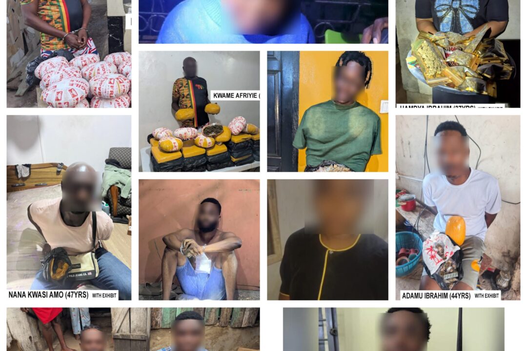 POLICE ARREST SUSPECTED DRUG PEDDLERS & RECOVER LARGE QUANTITIES OF NARCOTIC SUBSTANCES IN KUMASI OPERATIONS
