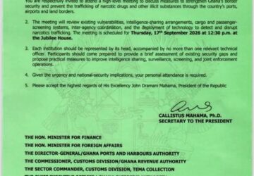 Prez Mahama summons Security, Port Agencies over Border Controls after US$261m Cocaine seizure