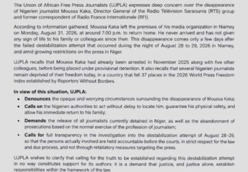 Niger:UJPLA demands the location & release of Moussa Kaka & all detained journalists