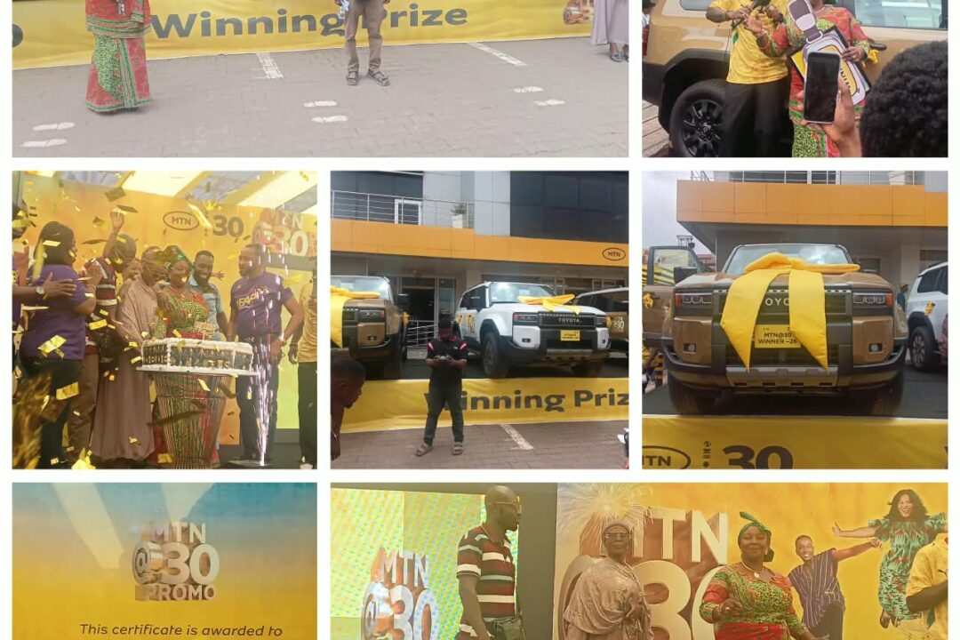 MTN Ghana gives out 3 brand new Toyota Land Cruiser Prados to 3 loyal customers