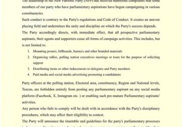 Stop premature campaigns or risk disqualification – NPP warns parliamentary aspirants